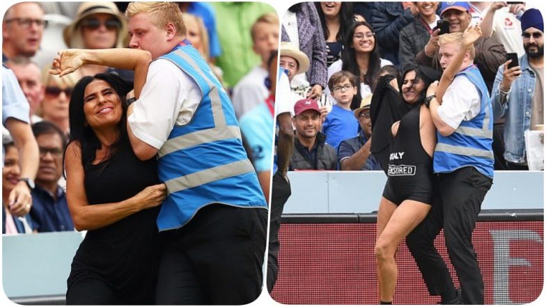 Streaker Elena Vulitsky Attempts to Steal the Show During NZ vs ENG, CWC 2019 Finals to Promote Son’s XXX Website 'Vitaly Uncensored'